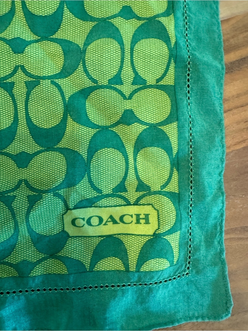 Vintage coach Y2K signature lime green scarf bandana